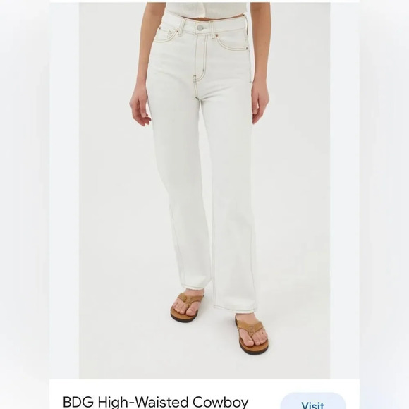 BDG Size 24 Super Light Wash Slim Straight Jeans with Raw Hem - Picture 1 of 6